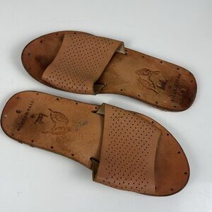 beek x Vitamin A Mockingbird Flat Slide Sandal Womens US 9 Perforated Leather